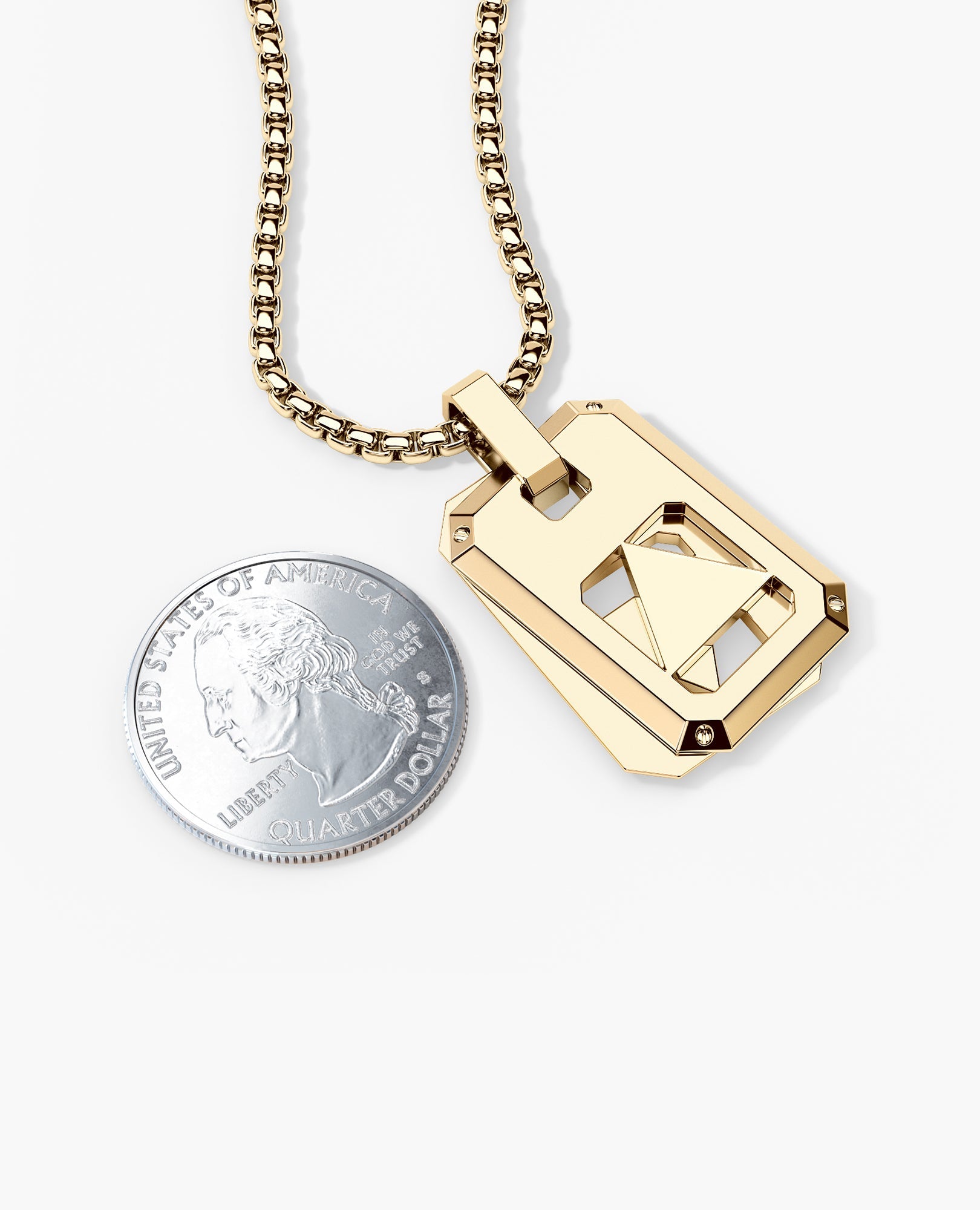STAR OF DAVID Dog Tag Gold Pendant
