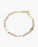 BAR CHAIN Gold Bracelet with Diamonds - 2.5mm