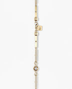 BAR CHAIN Gold Bracelet with Diamonds - 2.5mm