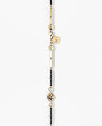 BAR CHAIN Gold Bracelet with Black Diamonds - 2.5mm