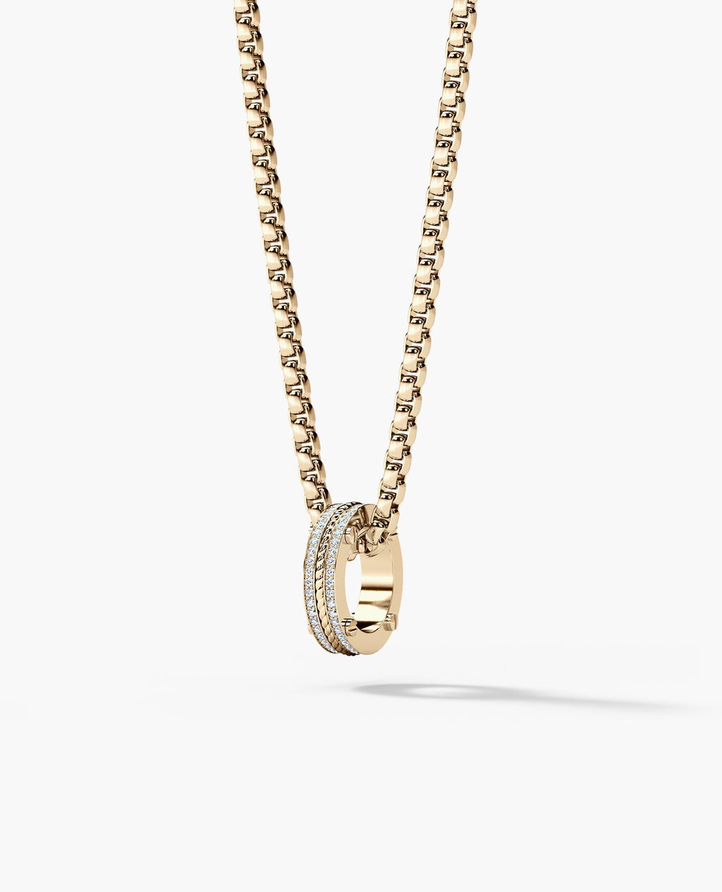 ROPES Circle Amulet Gold Pendant with 0.20ct Diamonds