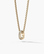 ROPES Circle Amulet Gold Pendant with 0.20ct Diamonds