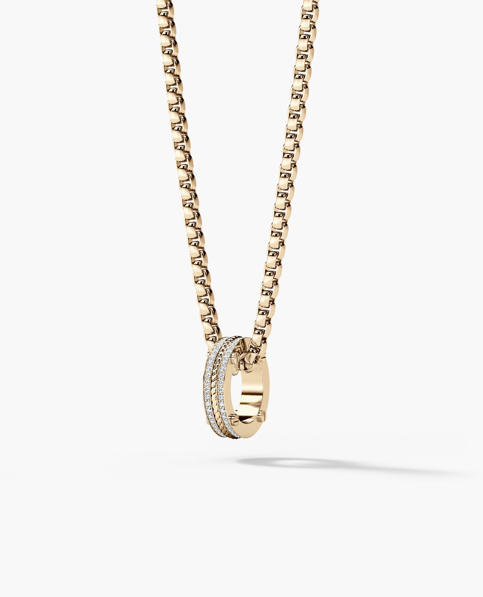 ROPES Circle Amulet Gold Pendant with 0.20ct Diamonds