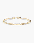 BAR CHAIN Gold Bracelet with Diamonds - 2.5mm