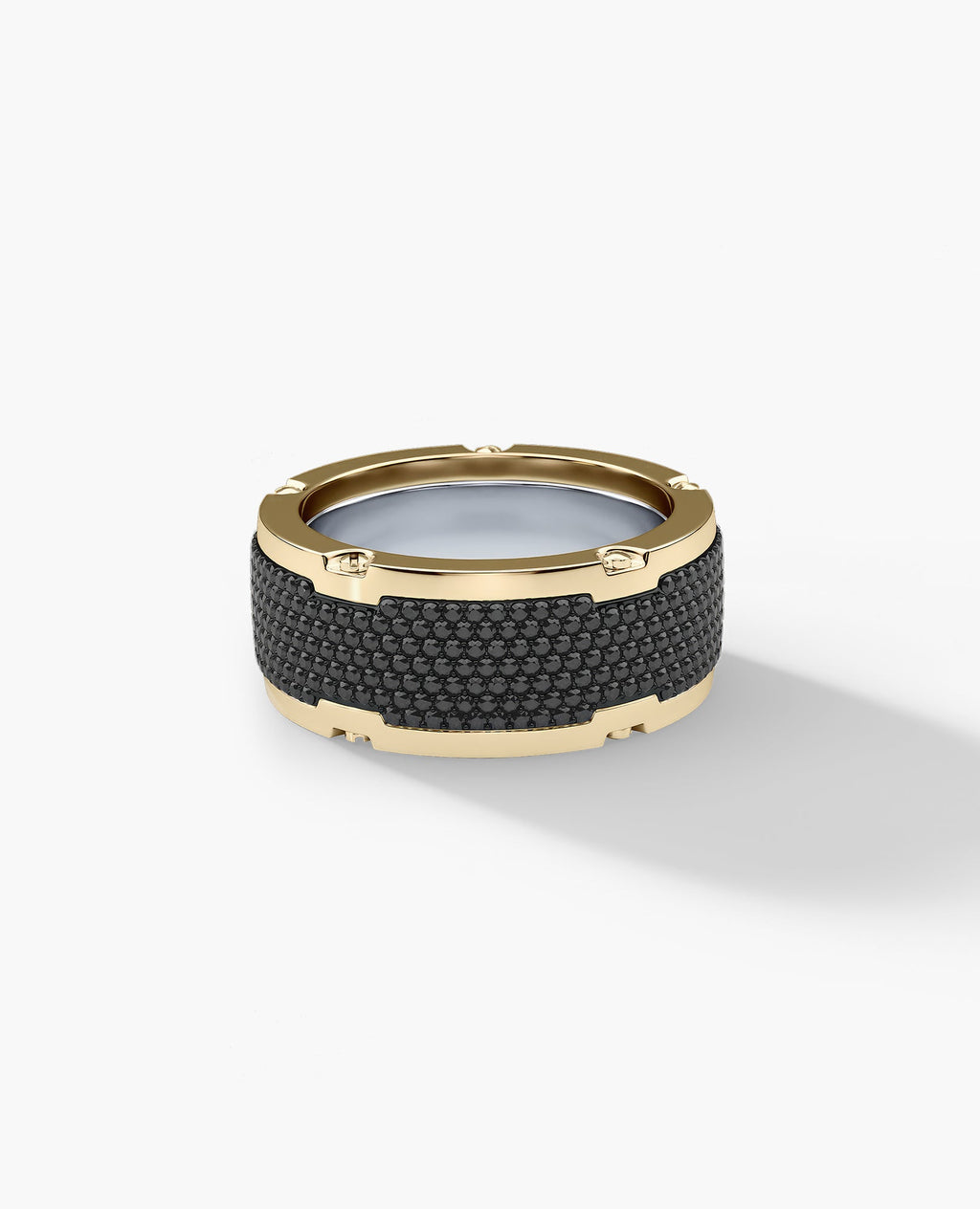 CABARRUS Two-Tone Gold Wide Ring with 2.25ct Black Diamonds