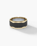 CABARRUS Two-Tone Gold Wide Ring with 2.25ct Black Diamonds