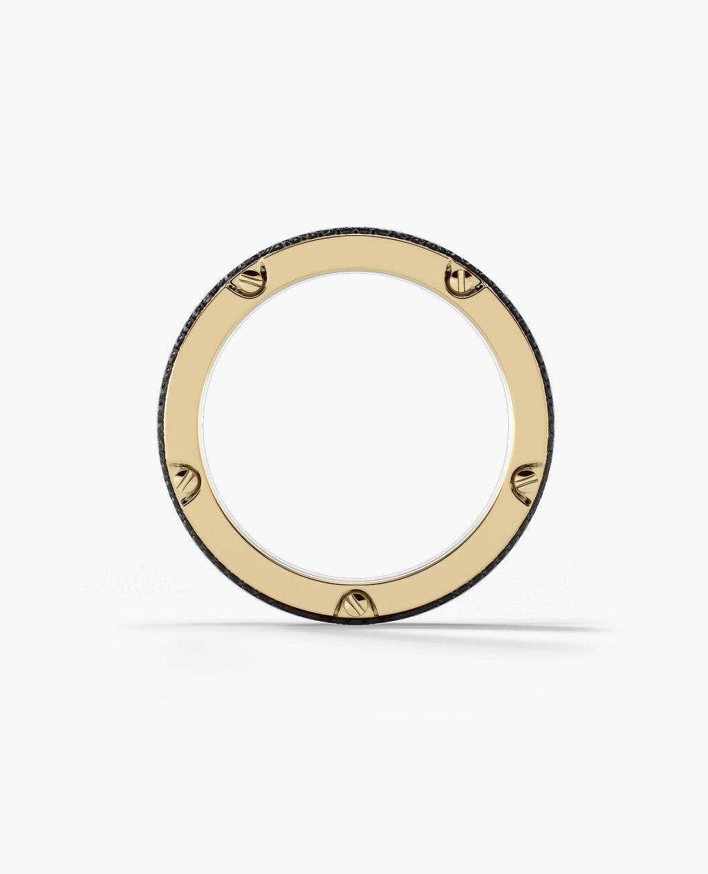 CABARRUS Two-Tone Gold Wide Ring with 2.25ct Black Diamonds