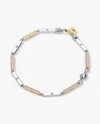 BAR CHAIN Two-Tone Gold Bracelet Diamonds - 2.5mm