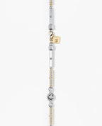 BAR CHAIN Two-Tone Gold Bracelet Diamonds - 2.5mm