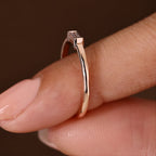Half Bezel Baguette Wedding Band in Solitaire Style