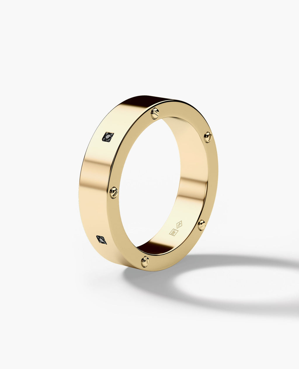NORSE Gold Ring with 0.05ct Black Diamonds - 5.5mm