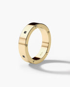 NORSE Gold Ring with 0.05ct Black Diamonds - 5.5mm