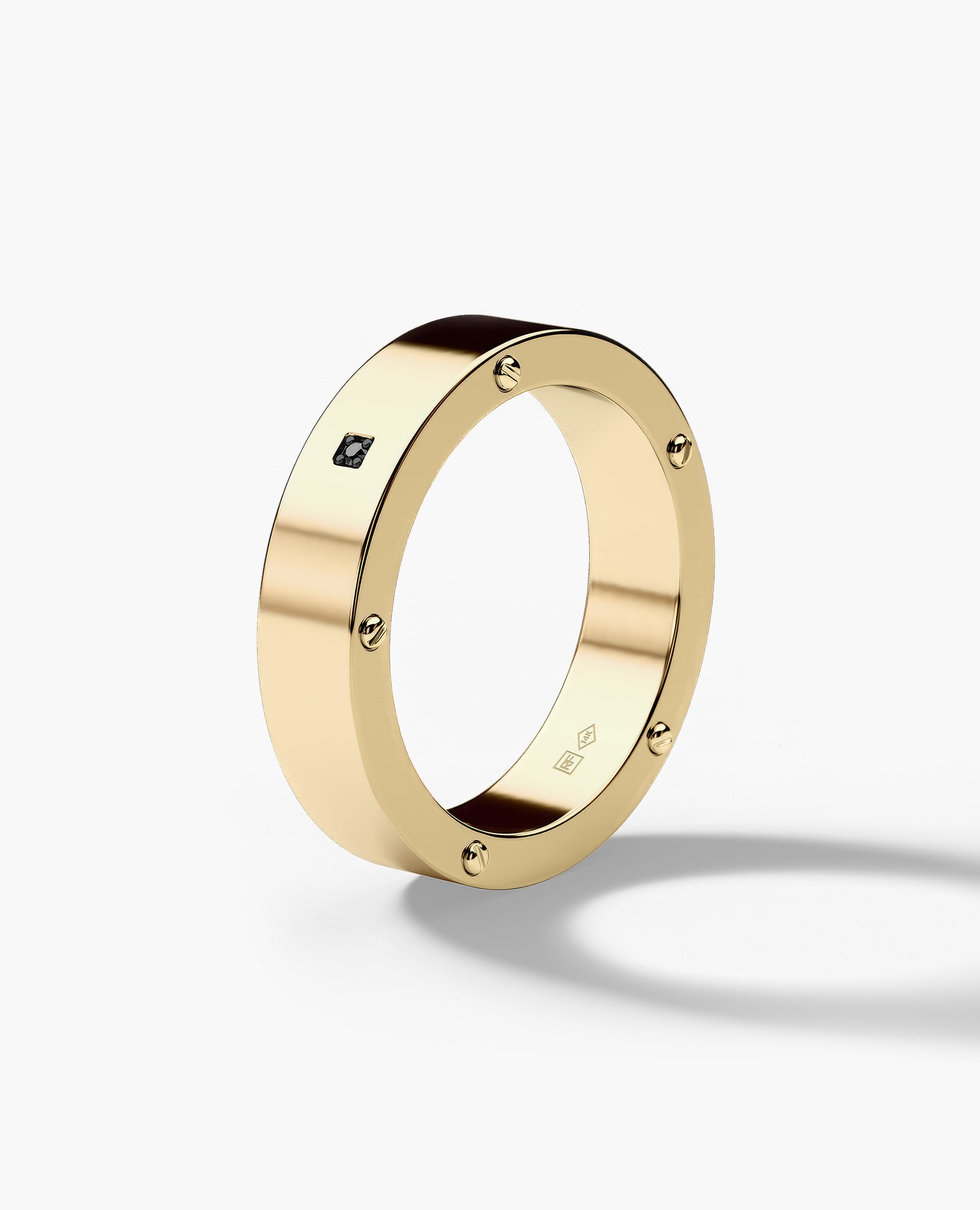 NORSE Gold Ring with Black Diamond - 5.5mm