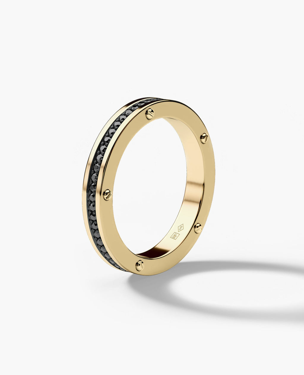 NORSE Gold Ring with 0.55ct Black Diamonds - 3.5mm