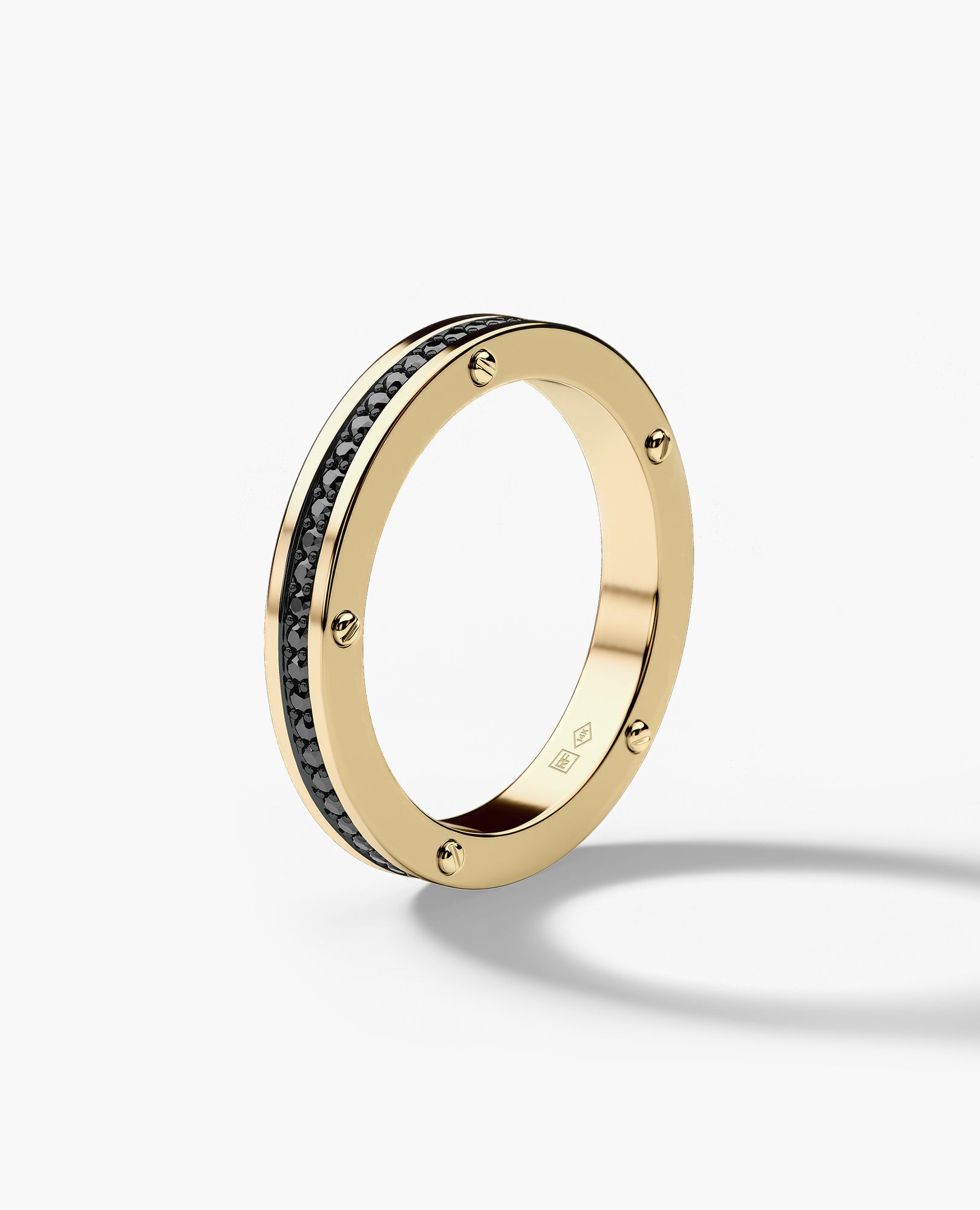 NORSE Gold Ring with 0.55ct Black Diamonds - 3.5mm