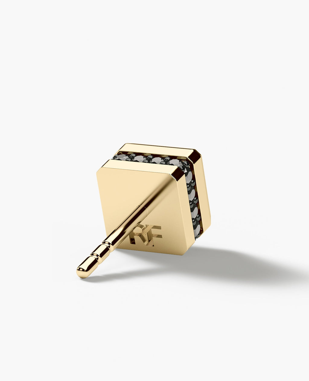 LA PAZ Gold Single Stud Earring with 1.06ct Black Diamonds
