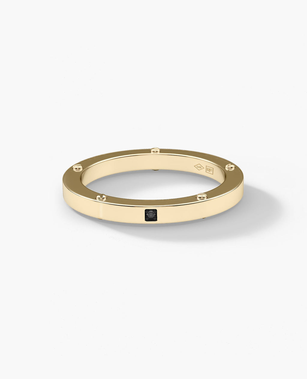 NORSE Gold Ring with Black Diamond - 2.5mm