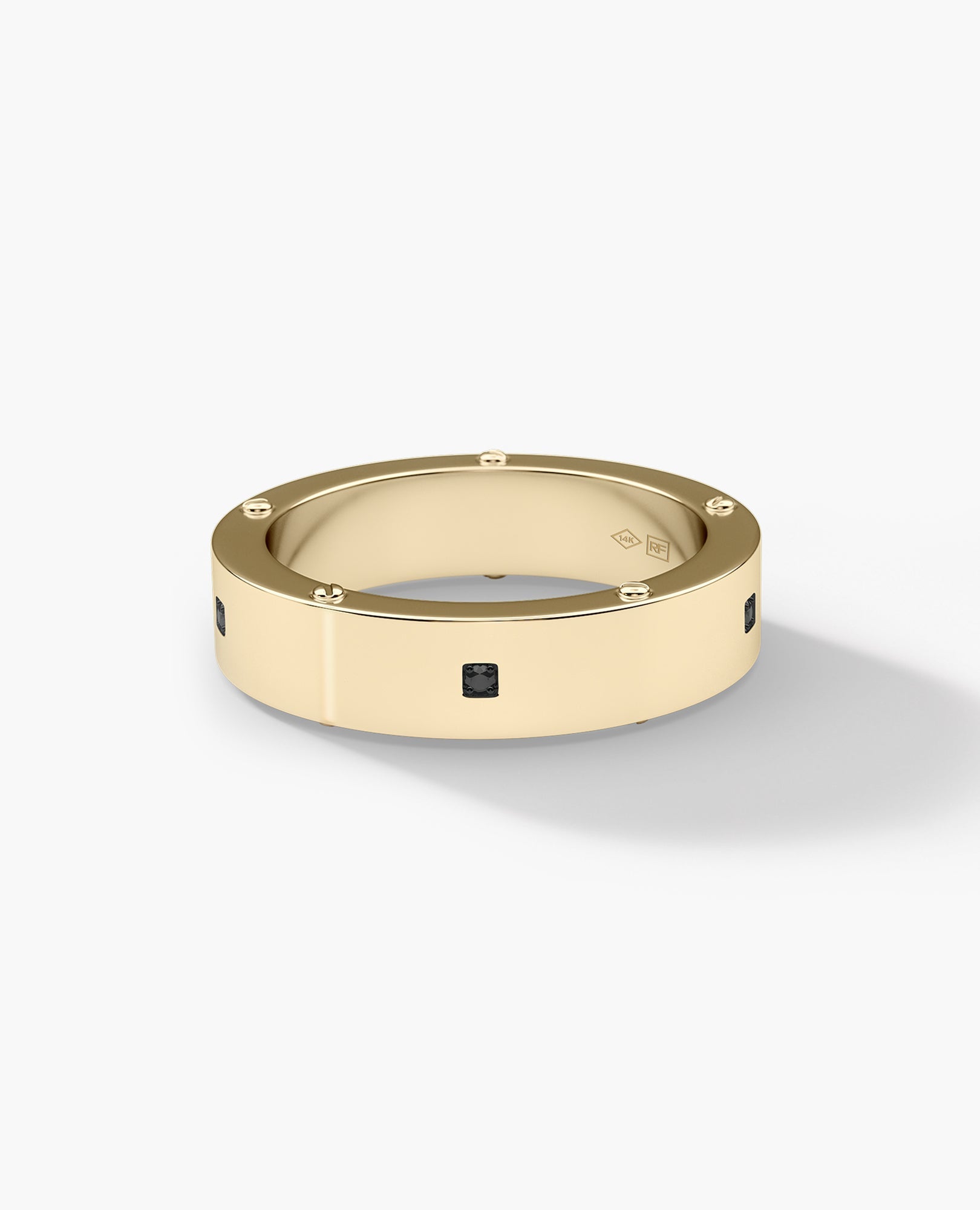 NORSE Gold Ring with 0.05ct Black Diamonds - 5.5mm