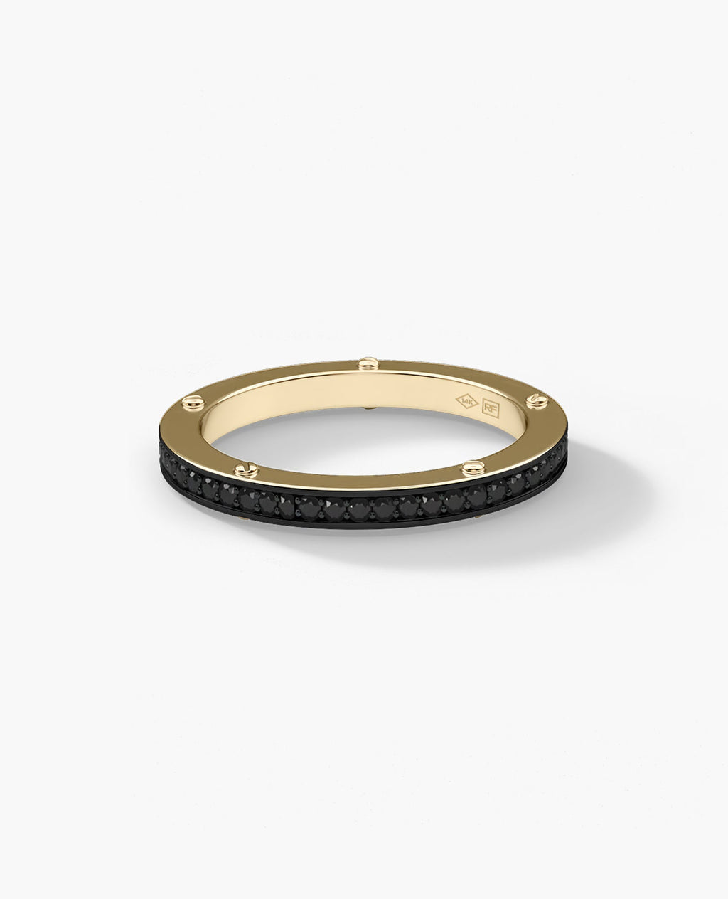 NORSE Gold Ring with 0.55ct Black Diamonds - 2.5mm