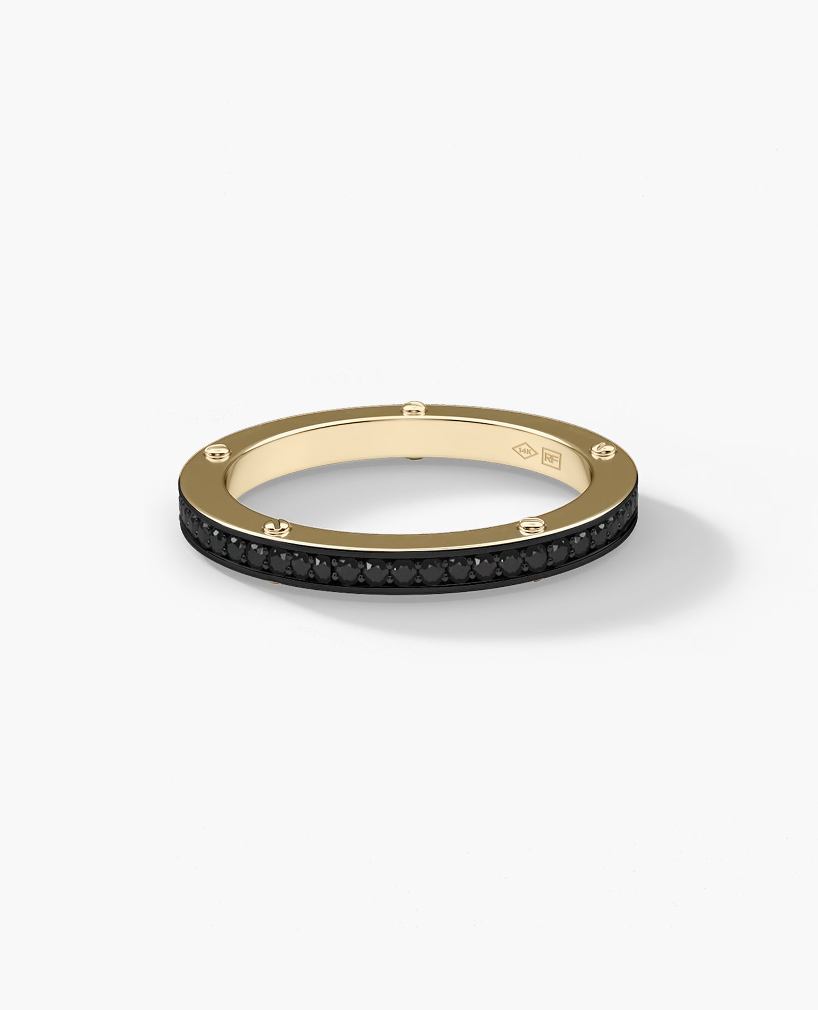 NORSE Gold Ring with 0.55ct Black Diamonds - 2.5mm