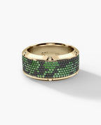 CORTEZ Camouflage Gold Ring with 2.40ct Green and Black Diamonds
