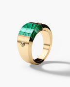 MONTANA Gold Signet Ring with Malachite
