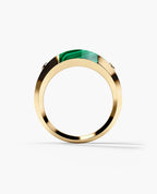 MONTANA Gold Signet Ring with Malachite