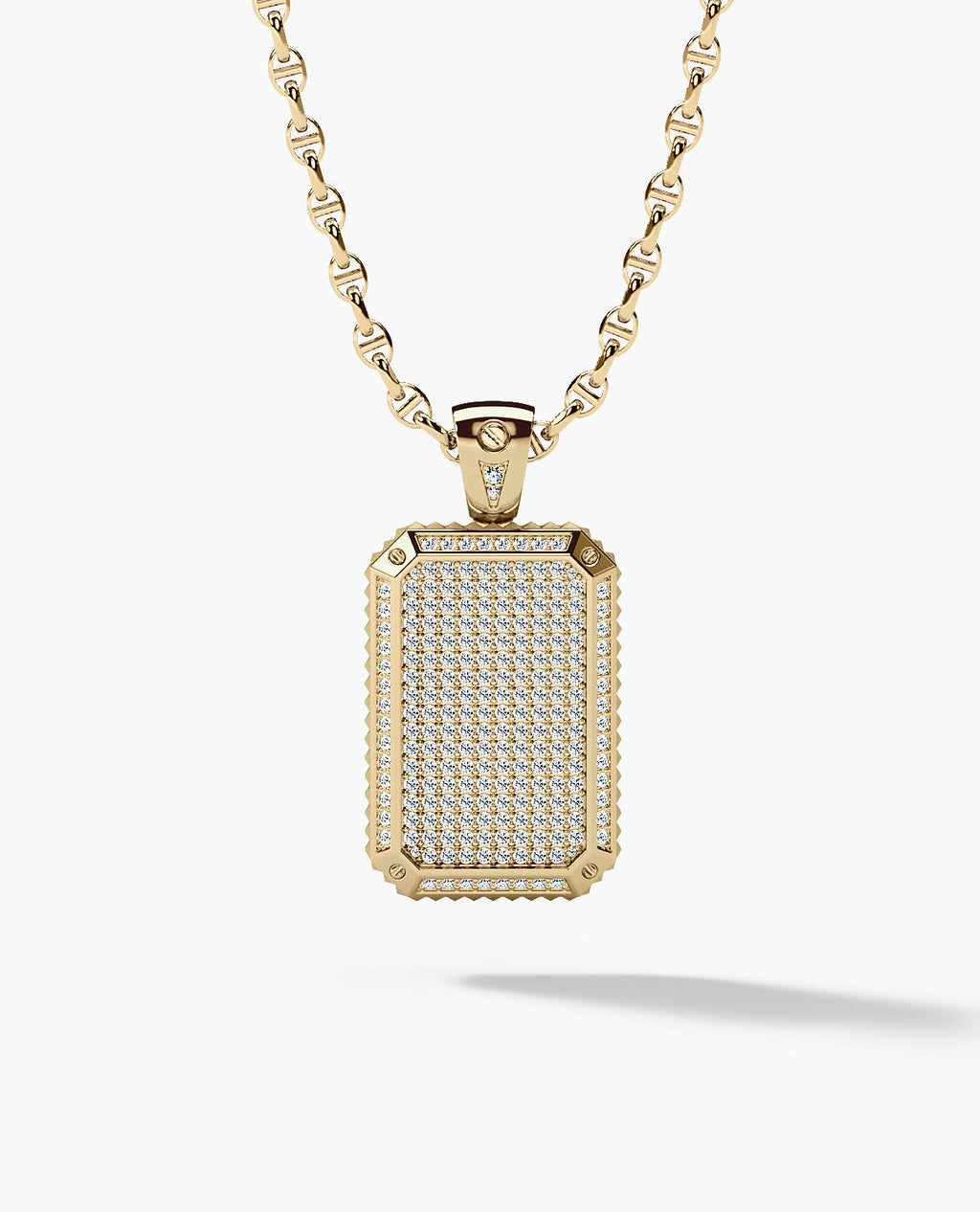 DIAMOND DOG TAG Gold Pendant with 2.10ct Diamonds