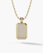 DIAMOND DOG TAG Gold Pendant with 2.10ct Diamonds