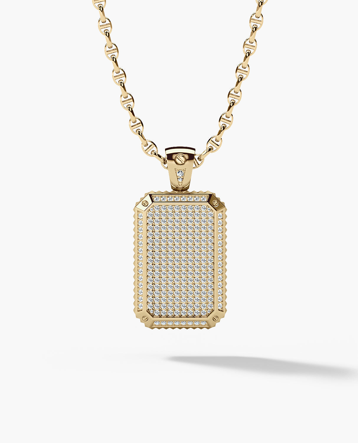 DIAMOND DOG TAG Gold Pendant with 2.10ct Diamonds