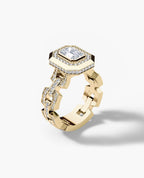 NORTHSTAR Emerald Cut Diamond Gold Engagement Ring