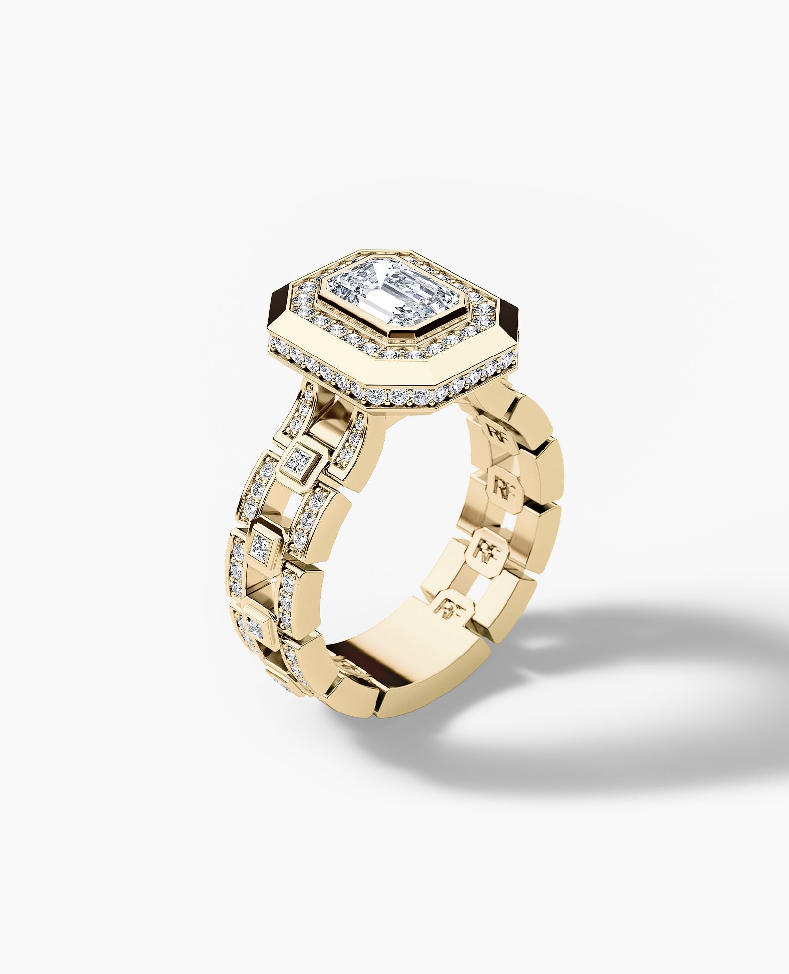 LA PAZ Emerald Cut Diamond Gold Engagement Ring