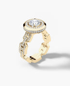 BRIGGS Round Cut Diamond Gold Engagement Ring