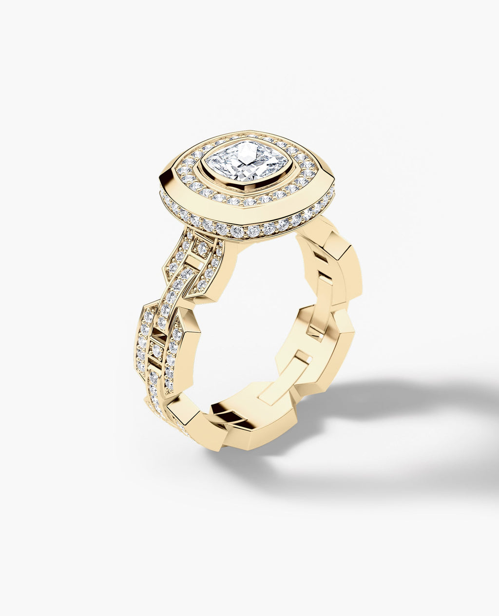 BRIGGS Cushion Cut Diamond Gold Engagement Ring