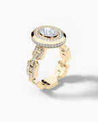 BRIGGS Oval Cut Diamond Gold Engagement Ring