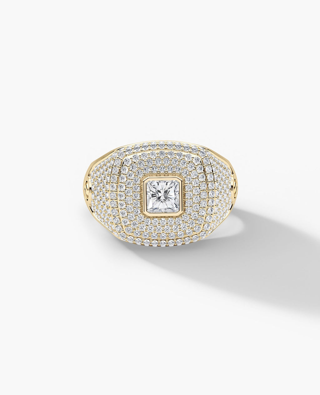 BETZ Gold Signet Ring with 1.80ct Pave Diamonds