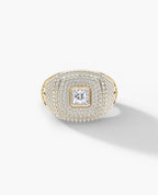 BETZ Gold Signet Ring with 1.80ct Pave Diamonds