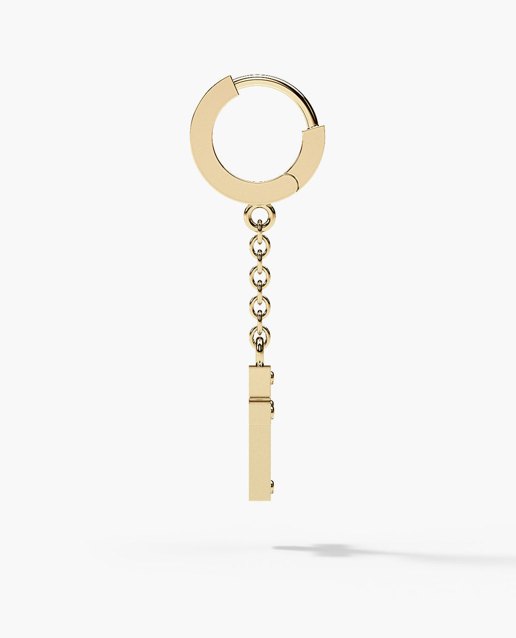 DANGLE Cross Hoop Gold Earring with 0.12ct Diamonds