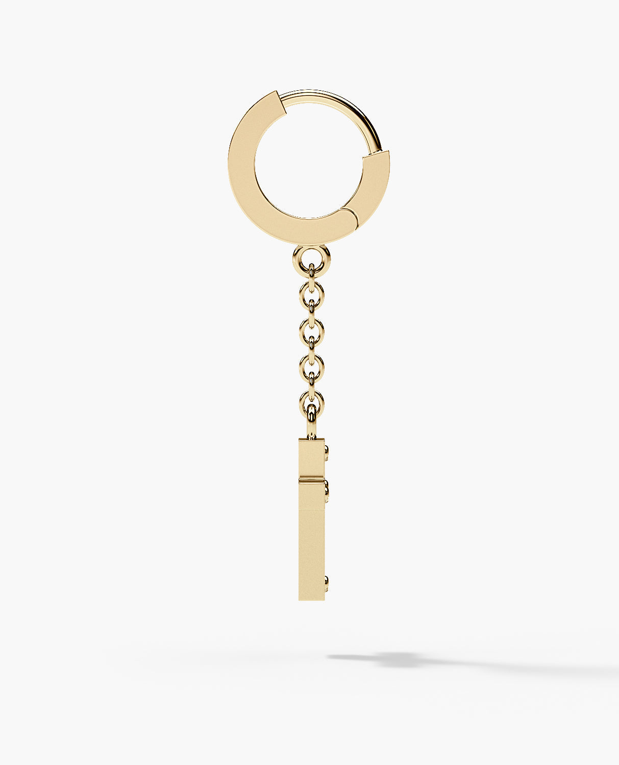 DANGLE Cross Hoop Gold Earring with 0.12ct Diamonds