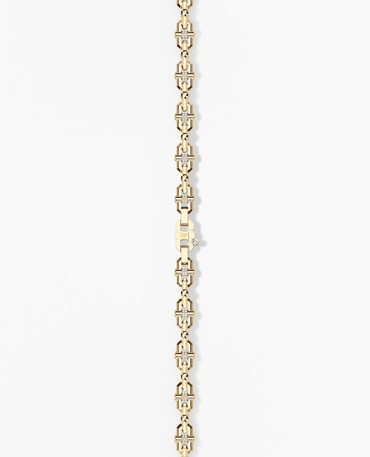 MOSS Link Gold Necklace with Diamonds - 9mm