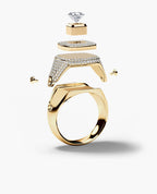 BETZ Gold Signet Ring with 1.80ct Pave Diamonds