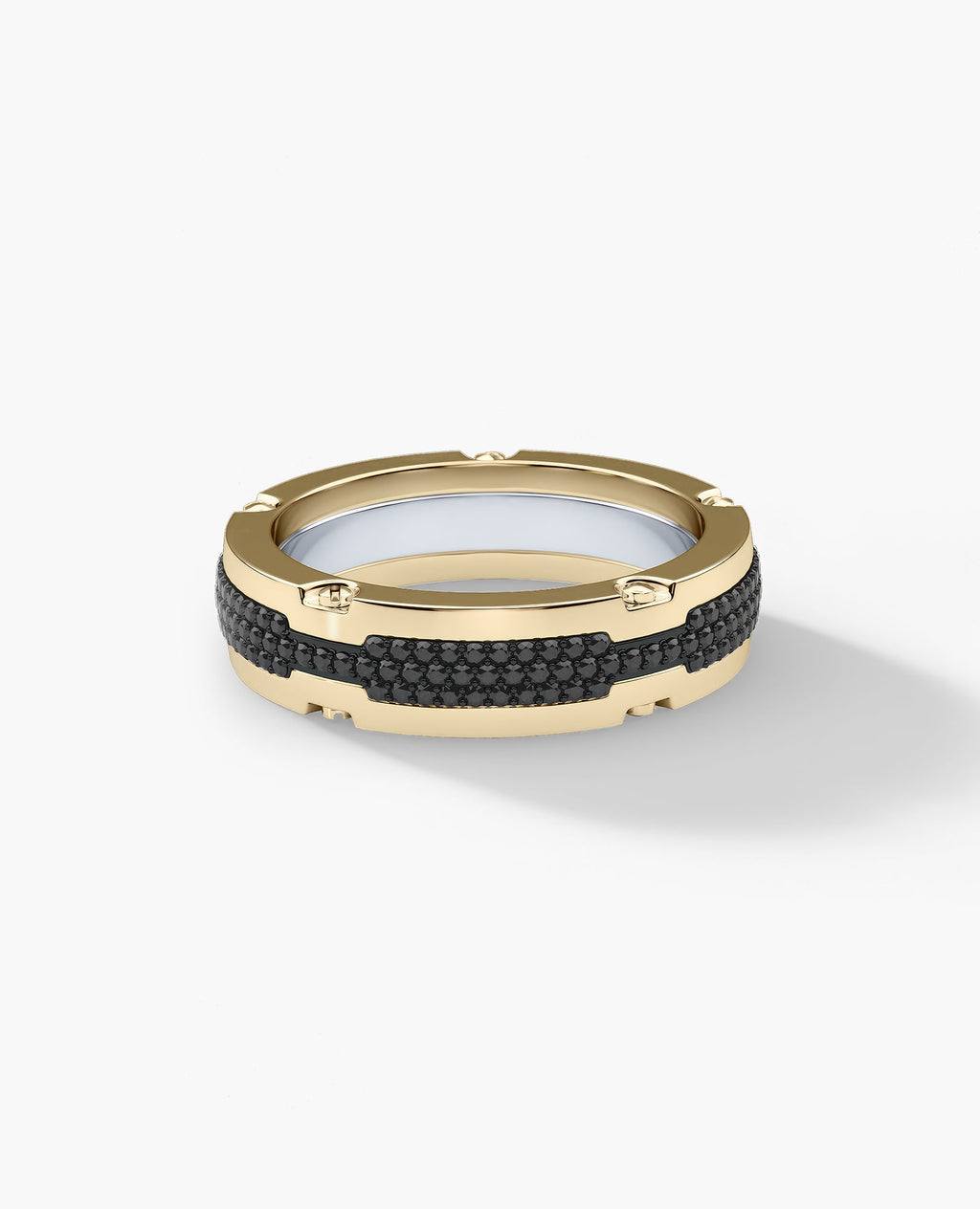 CABARRUS Two-Tone Gold Ring with 0.85ct Black Diamonds