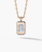 JESUS DOG TAG Two-Tone Gold Pendant with 0.45ct Diamonds