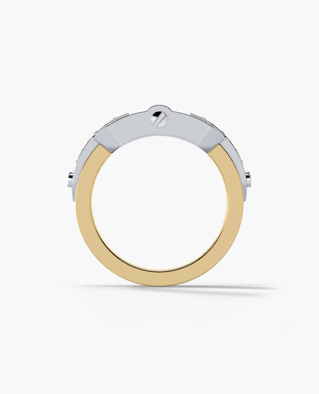 FORTUNA Belt Buckle Two-Tone Gold Ring with 1.50ct Diamonds