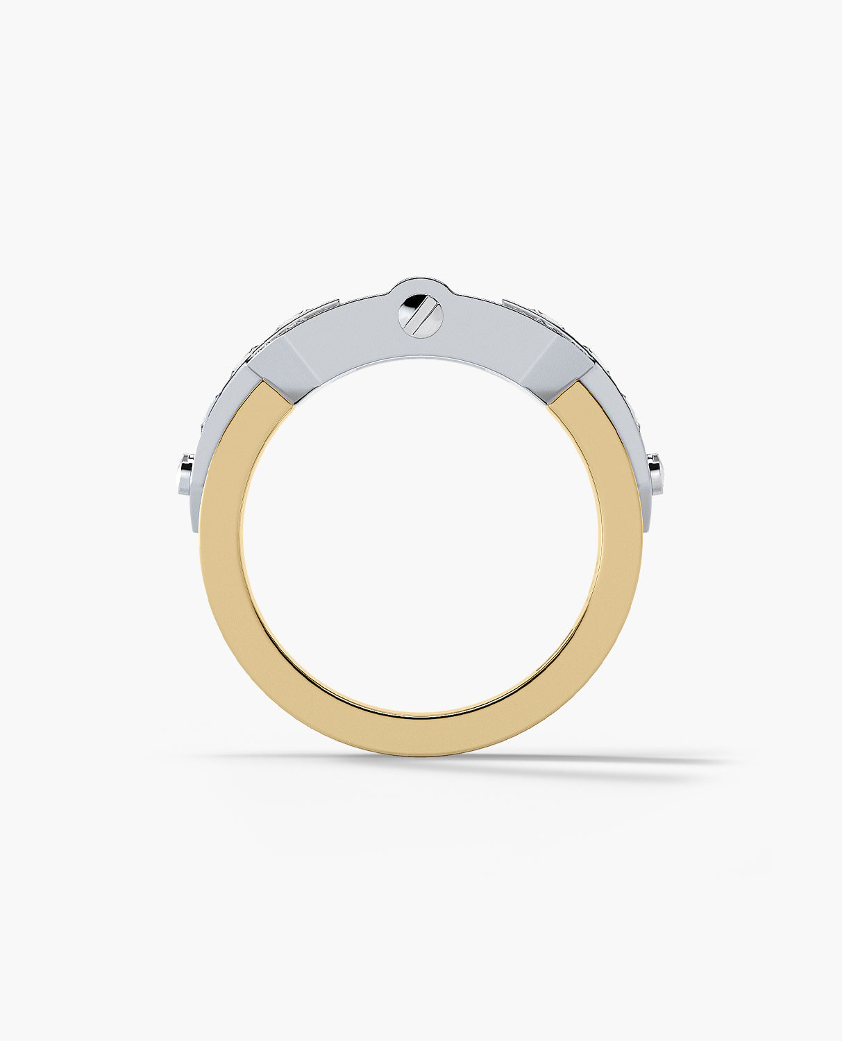 FORTUNA Belt Buckle Two-Tone Gold Ring with 1.50ct Diamonds