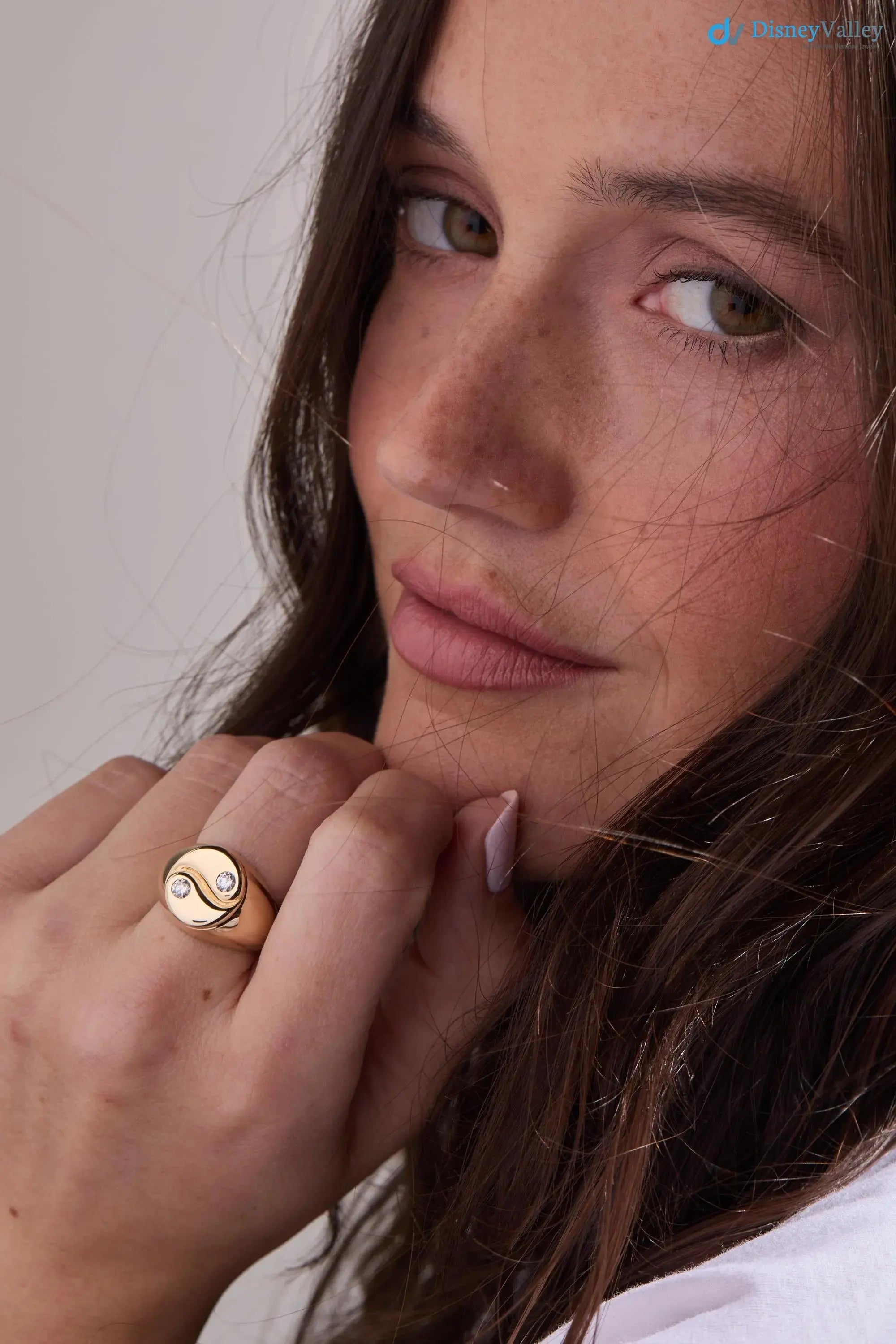 Yin Yang Diamond Signet Ring – Solid Gold Statement Ring, Spiritual Fine Jewelry DisneyValley