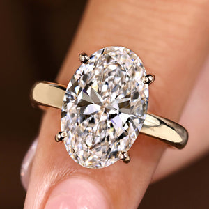 5 - 10 Carat Oval Cut Diamond Hidden Halo Engagement Ring