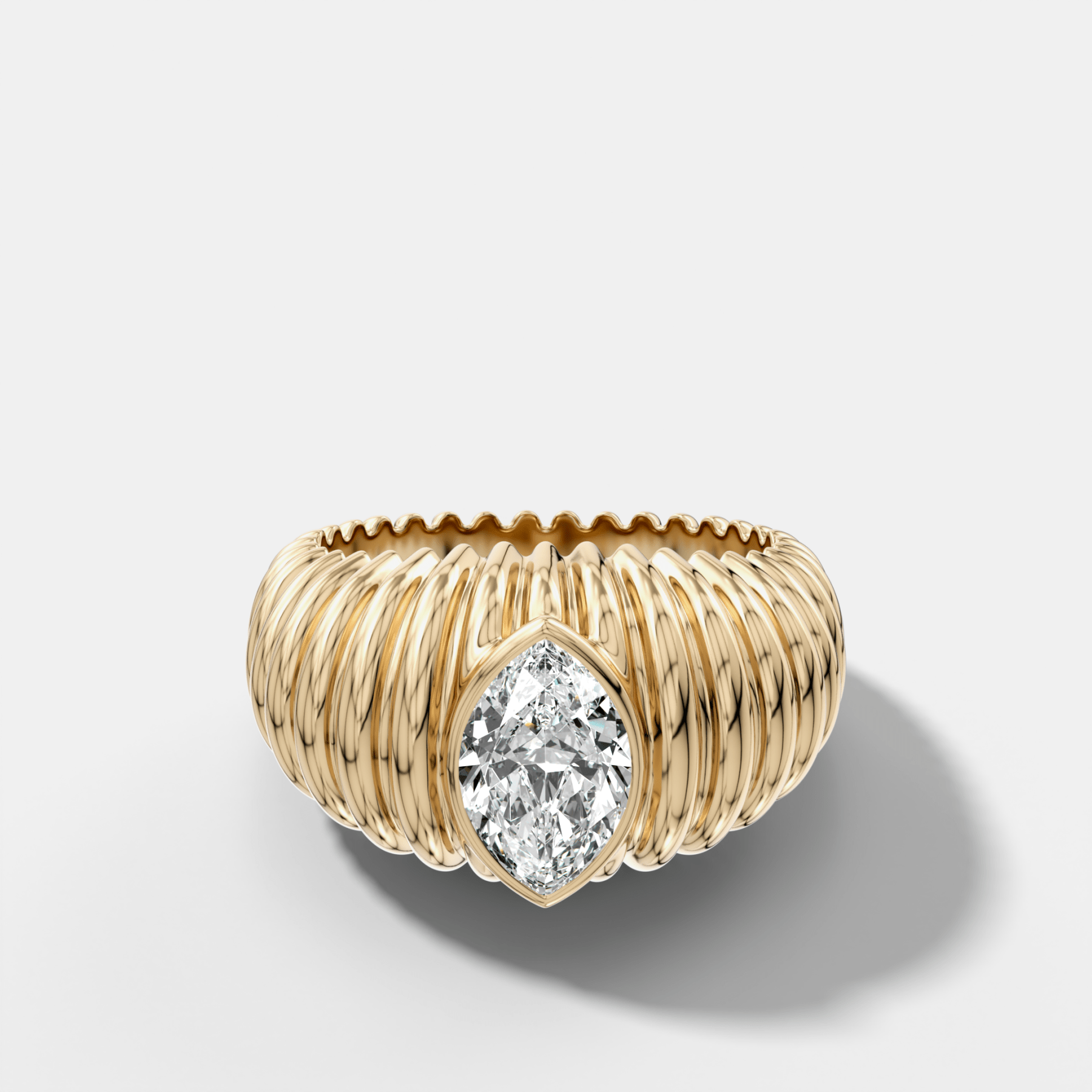 Accordion Cigar Band with a Marquise Cut Diamond Main image