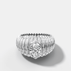 Accordion Cigar Band with a Marquise Cut Diamond