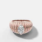 Accordion Cigar Band with a Marquise Cut Diamond